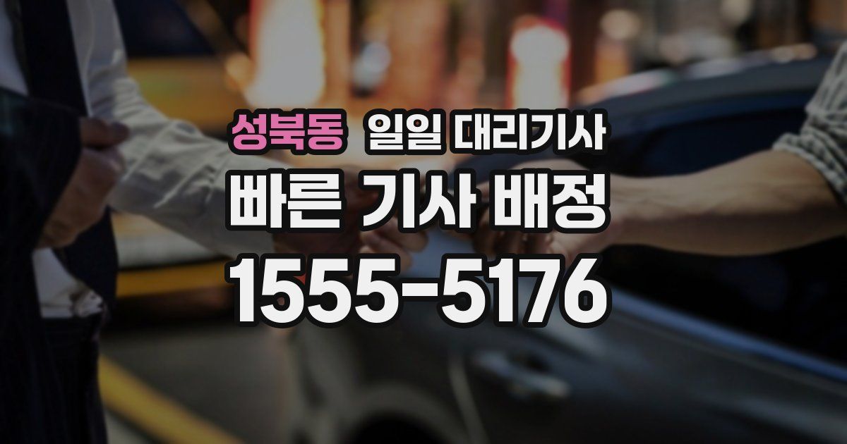 성북동 일일 대리기사