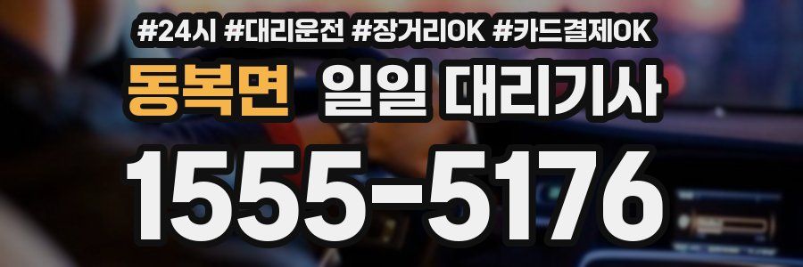 동복면 일일 대리기사