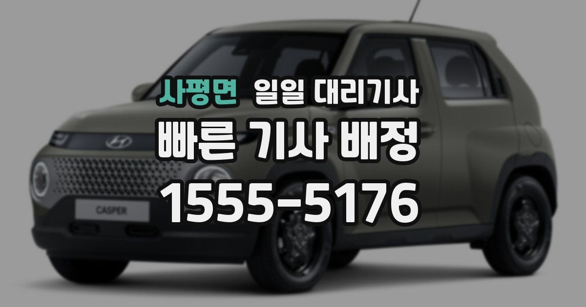 사평면 일일 대리기사