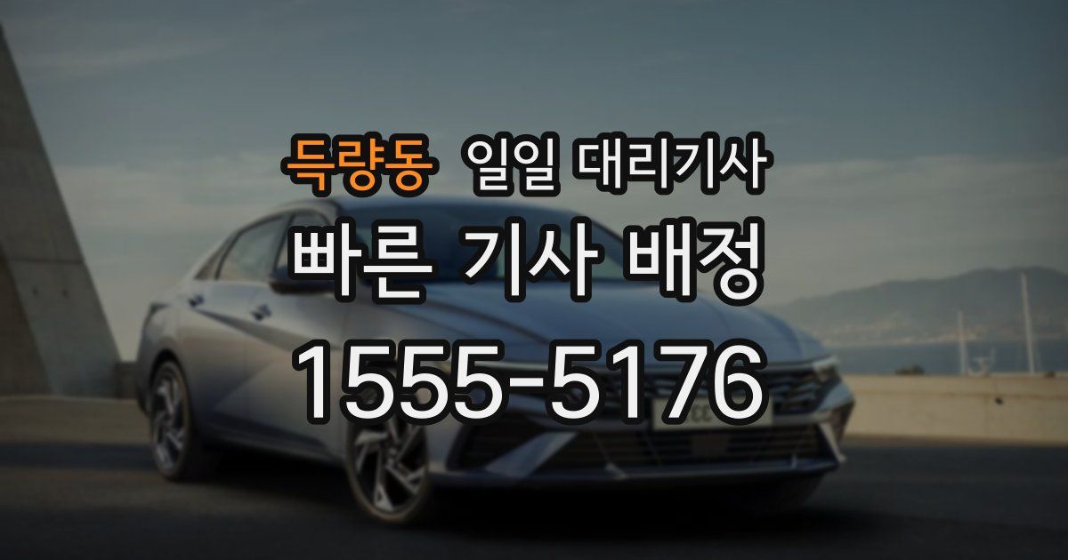 득량동 일일 대리기사