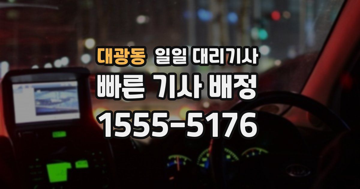 대광동 일일 대리기사