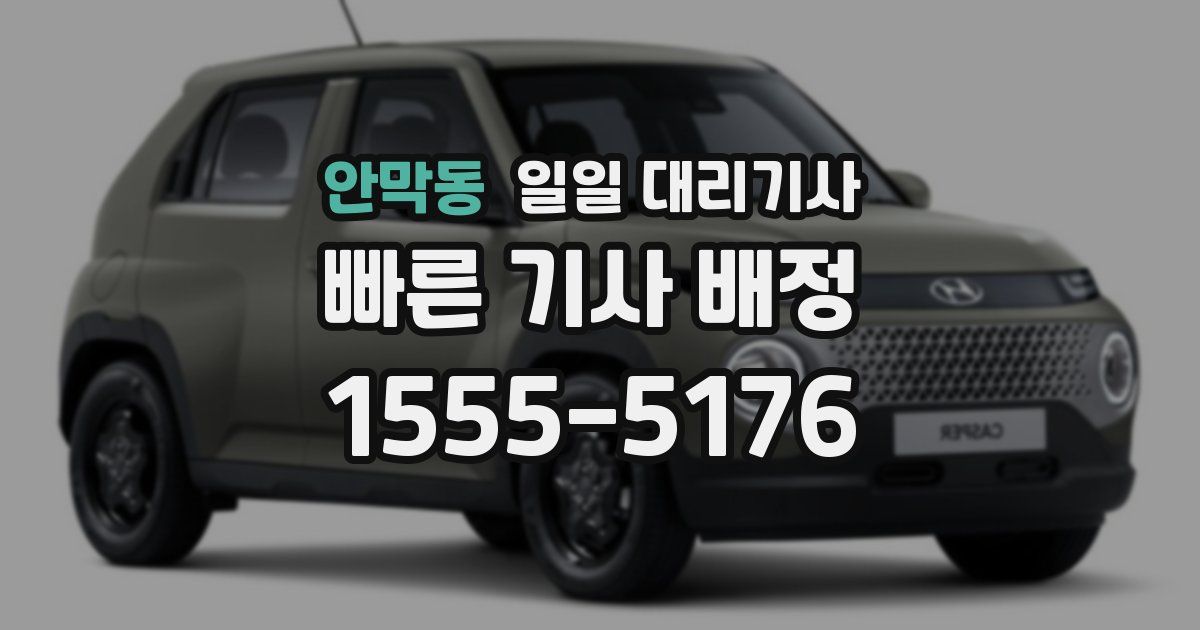 안막동 일일 대리기사