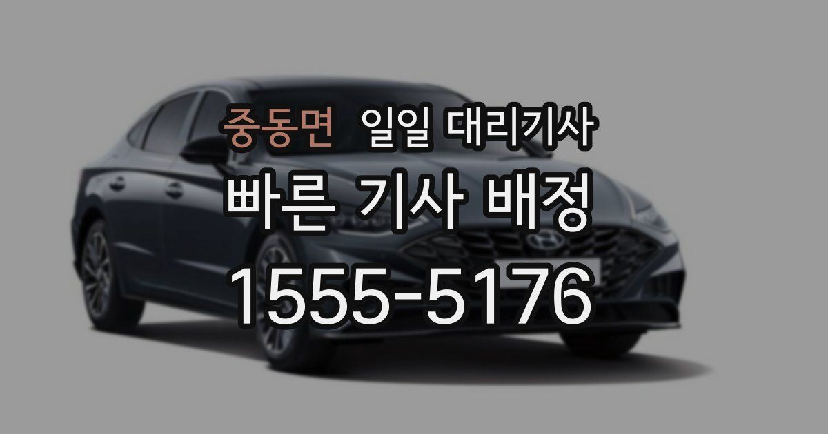 중동면 일일 대리기사