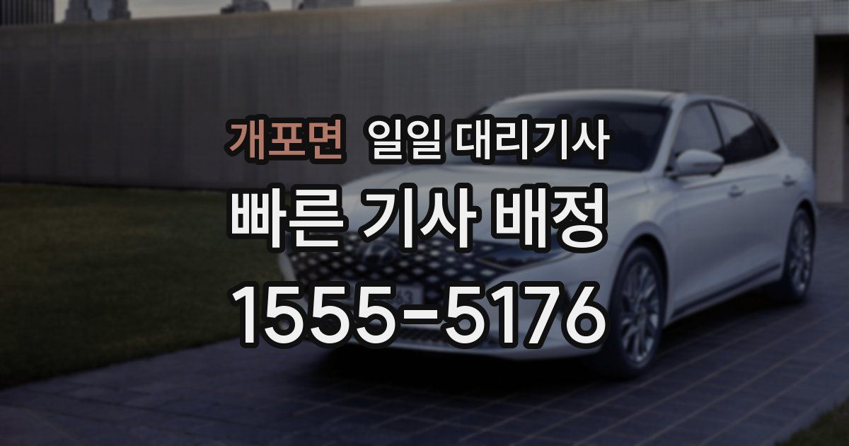 개포면 일일 대리기사