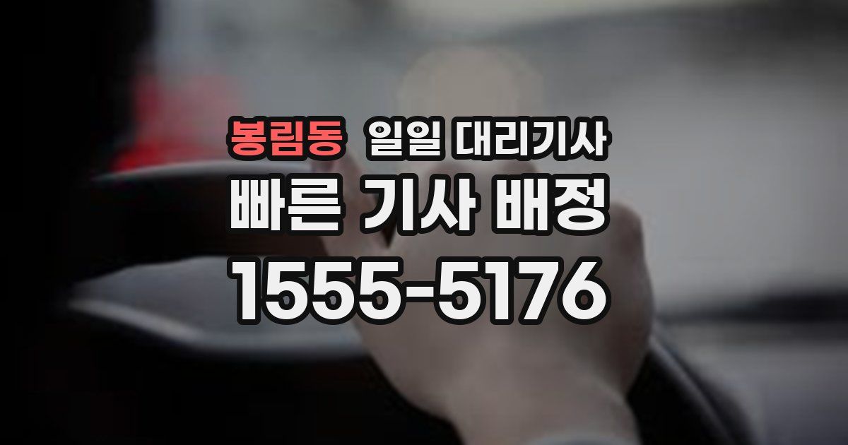 봉림동 일일 대리기사