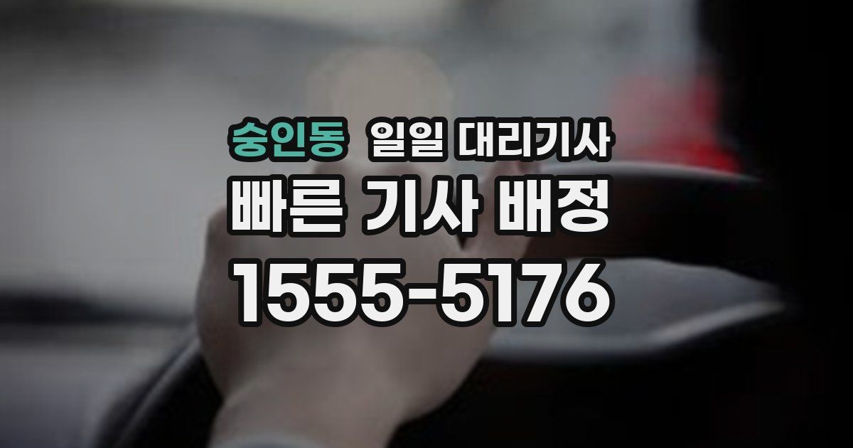 숭인동 일일 대리기사