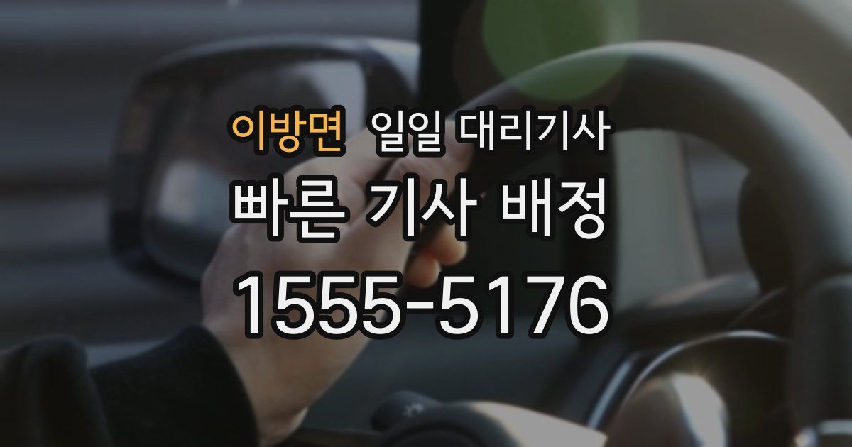 이방면 일일 대리기사