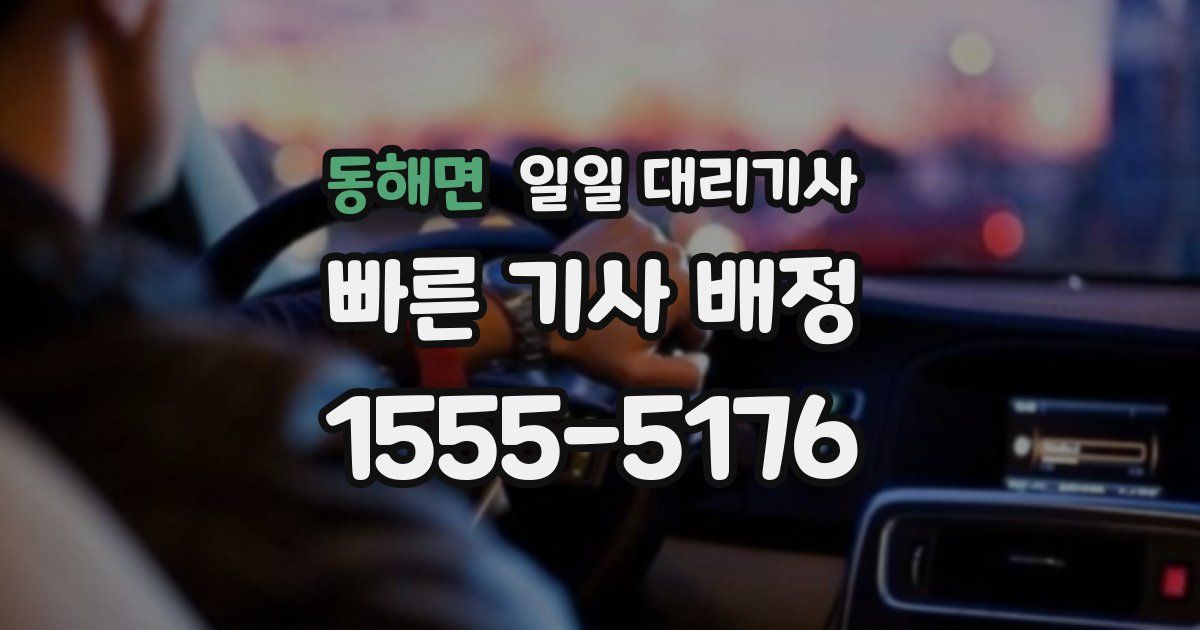 동해면 일일 대리기사