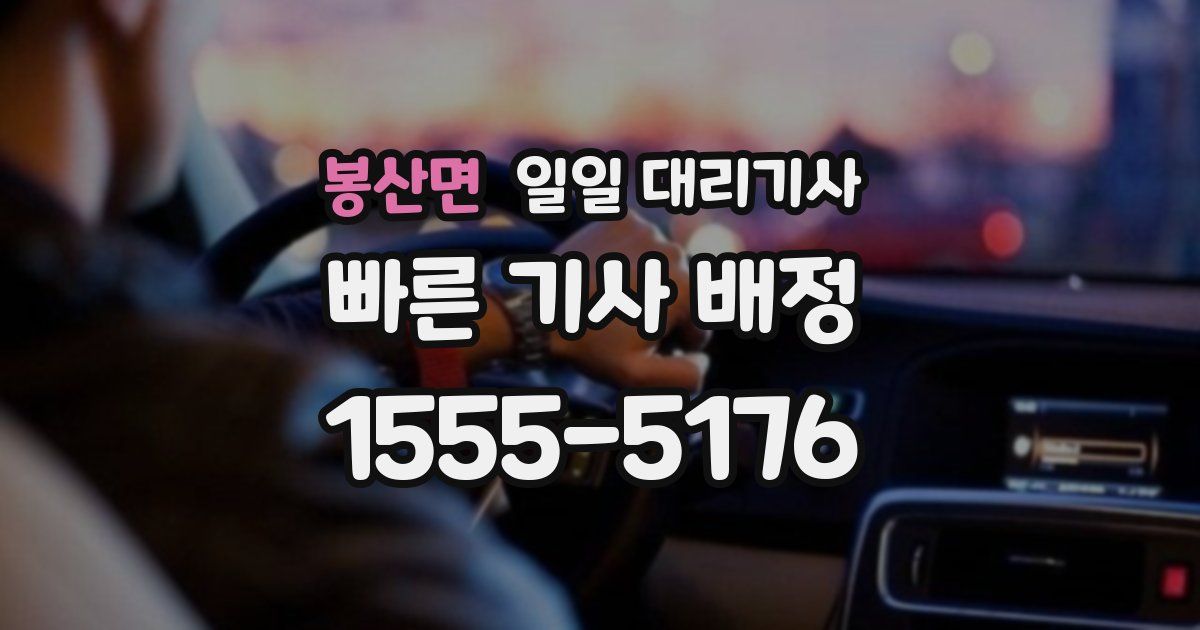 봉산면 일일 대리기사