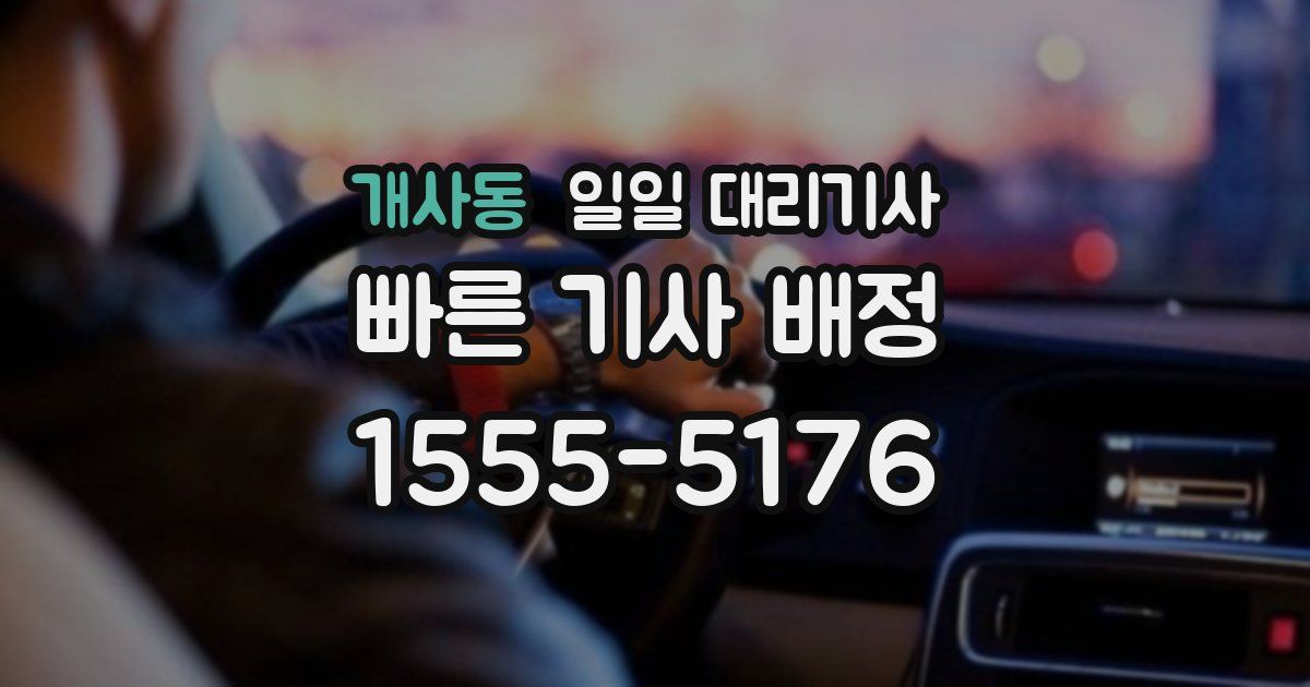 개사동 일일 대리기사