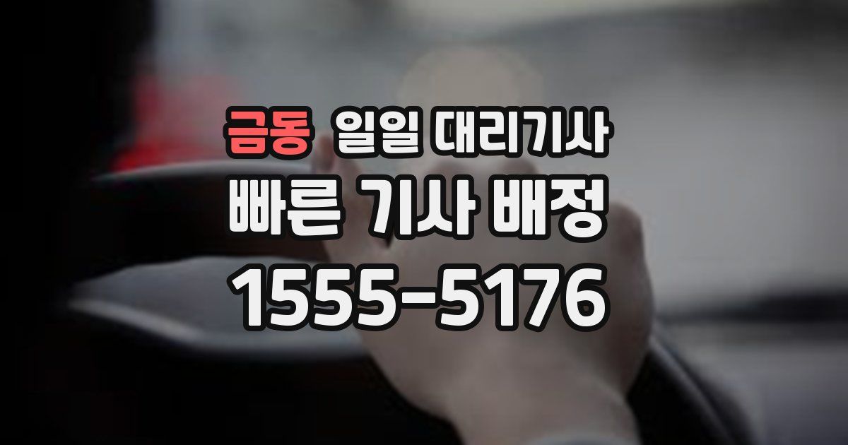 금동 일일 대리기사