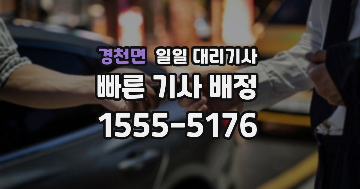 경천면 일일 대리기사