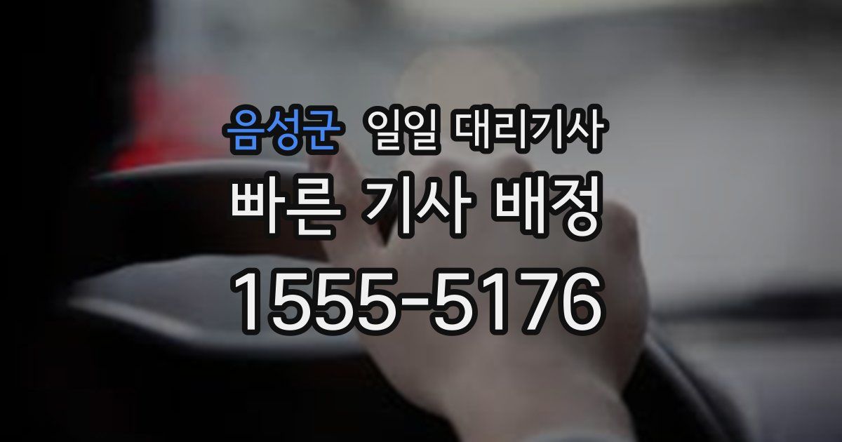 음성군 일일 대리기사