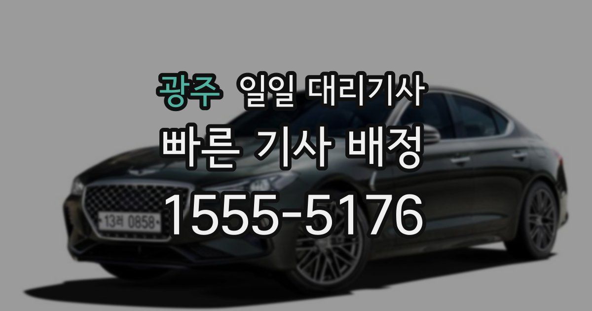 광주 일일 대리기사