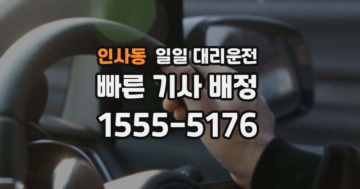 인사동 일일 대리운전