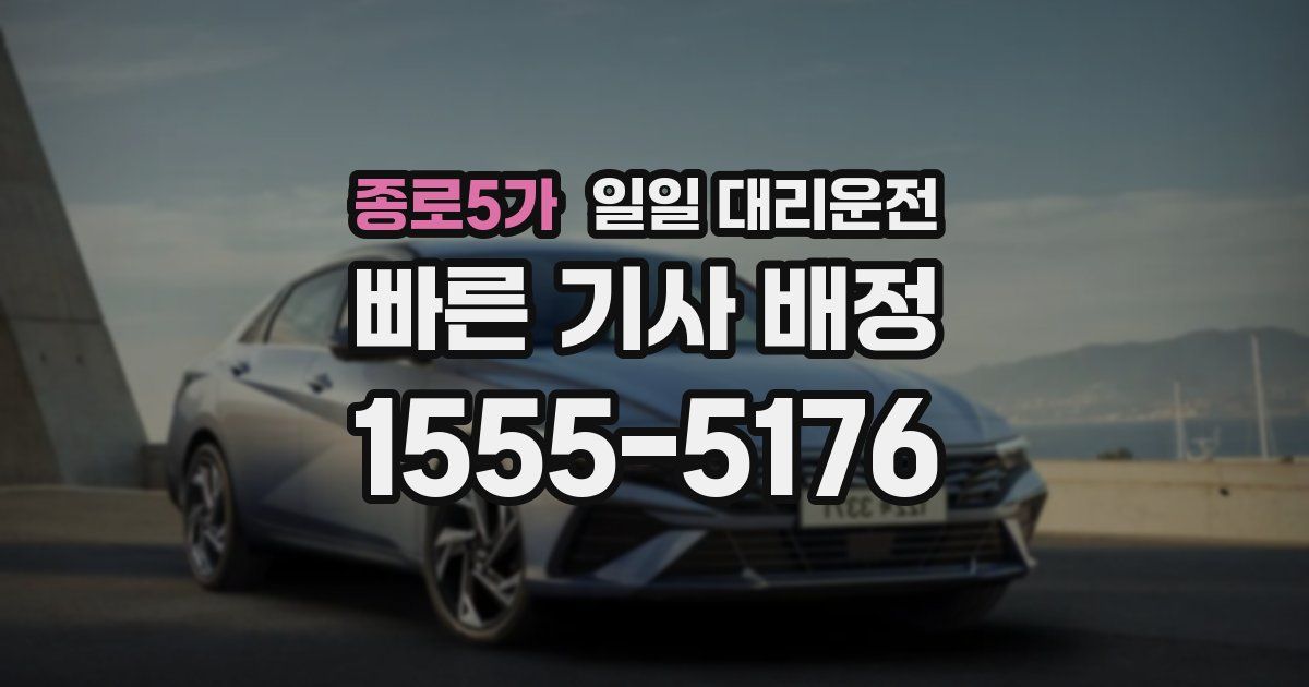 종로5가 일일 대리운전