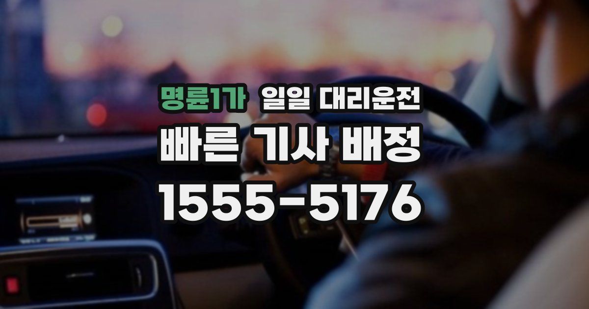명륜1가 일일 대리운전