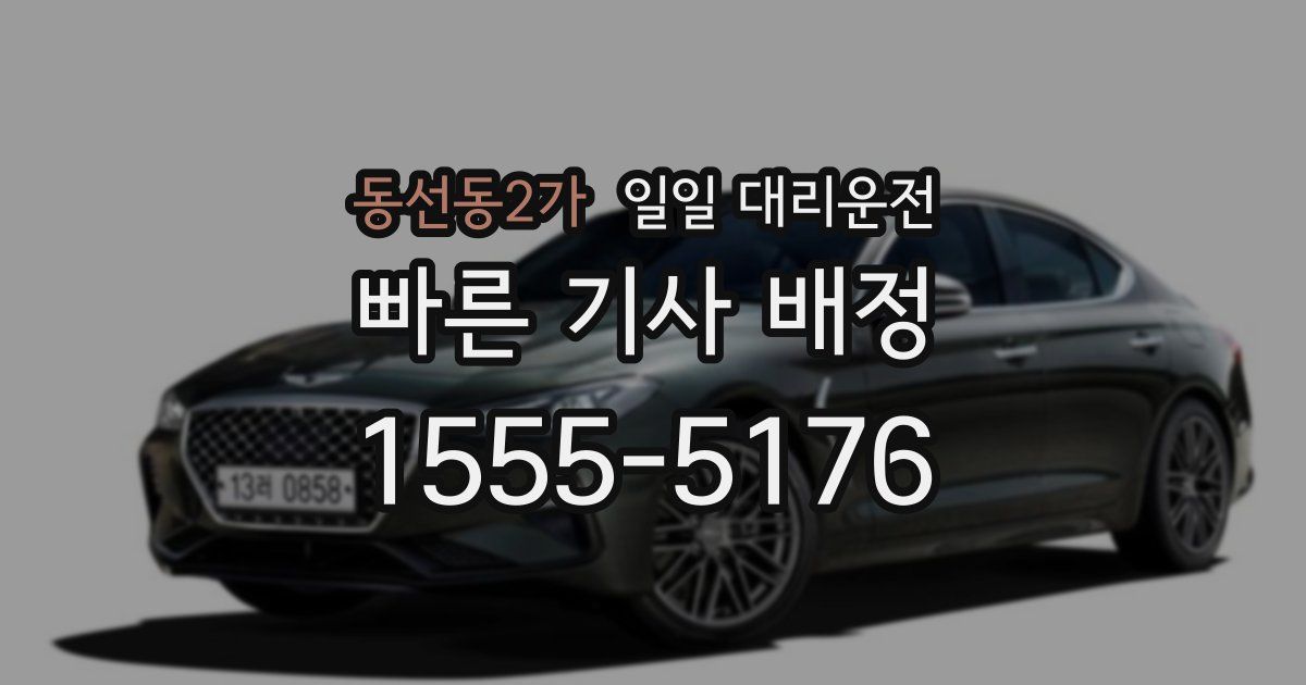 동선동2가 일일 대리운전