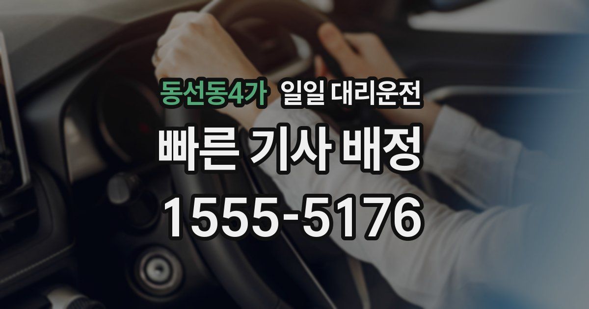동선동4가 일일 대리운전