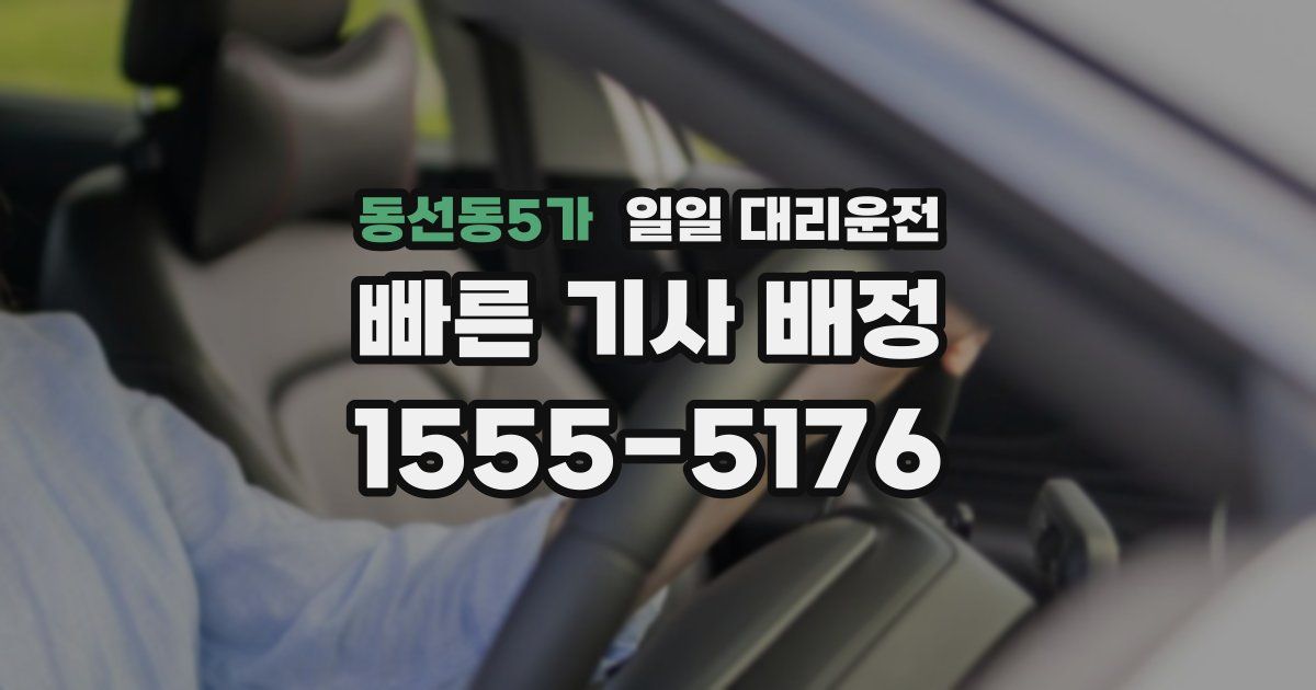 동선동5가 일일 대리운전