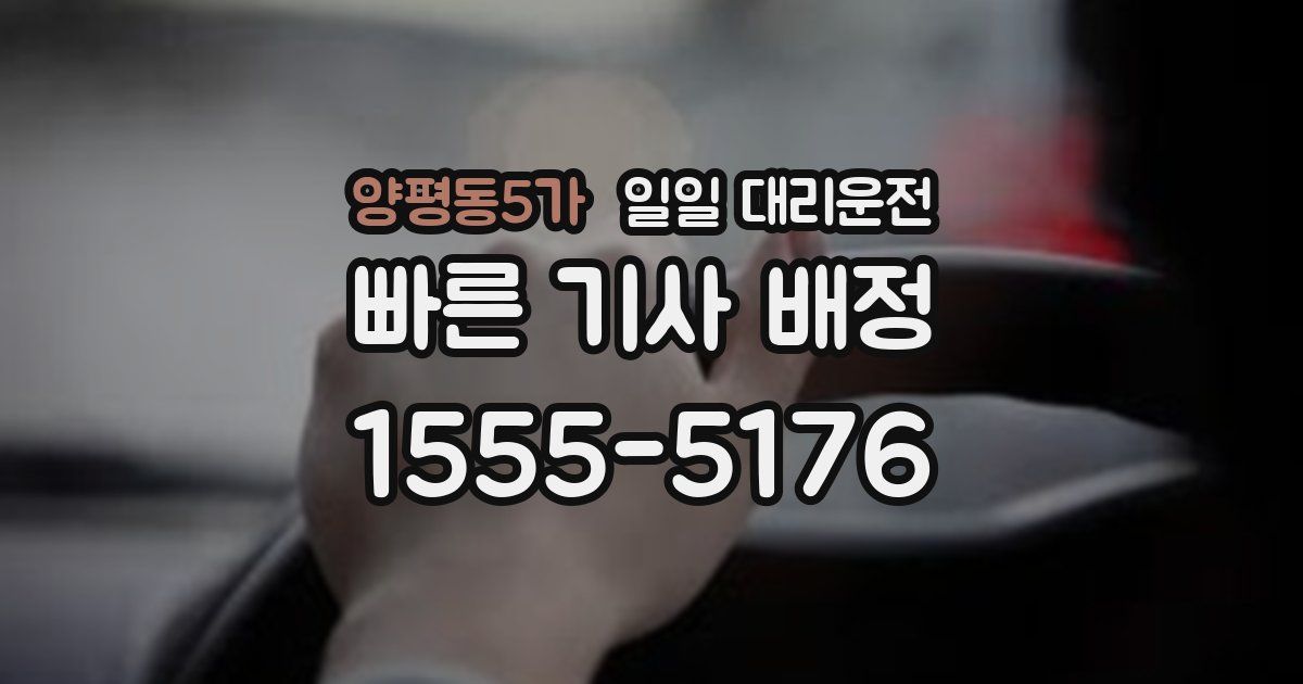 양평동5가 일일 대리운전