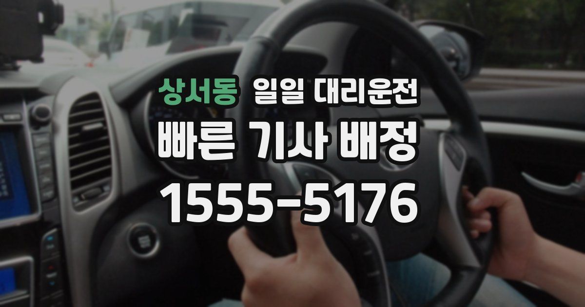 상서동 일일 대리운전