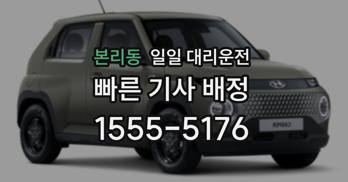 본리동 일일 대리운전