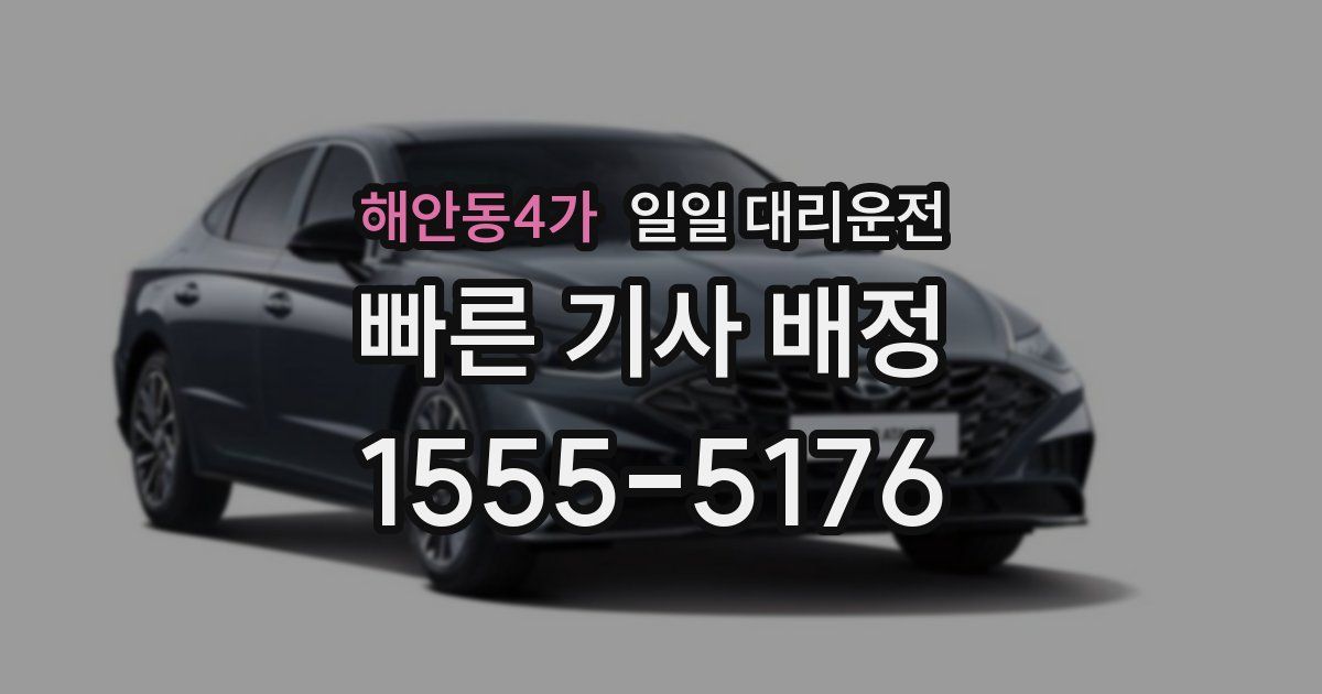 해안동4가 일일 대리운전