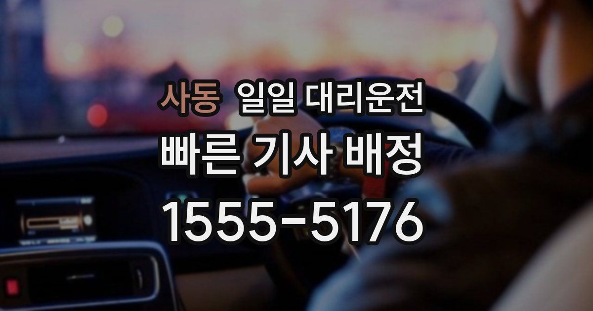 사동 일일 대리운전
