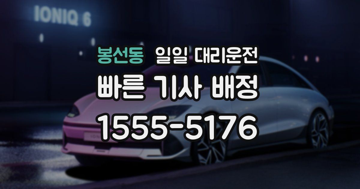 봉선동 일일 대리운전