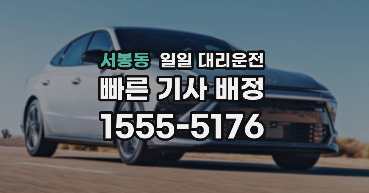 서봉동 일일 대리운전