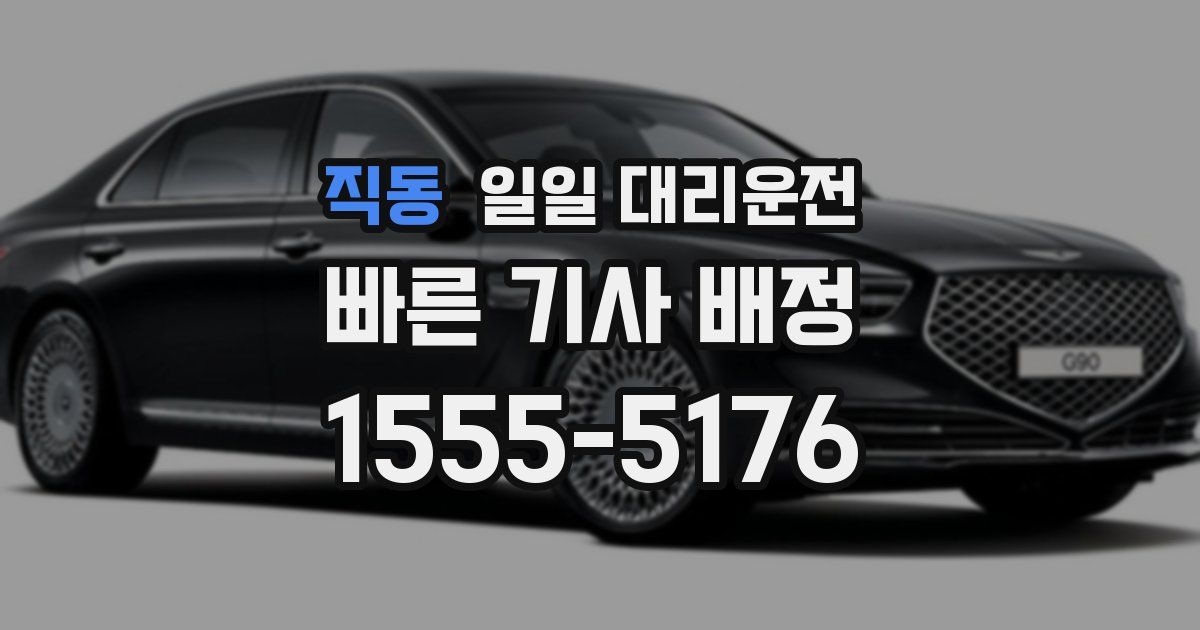 직동 일일 대리운전