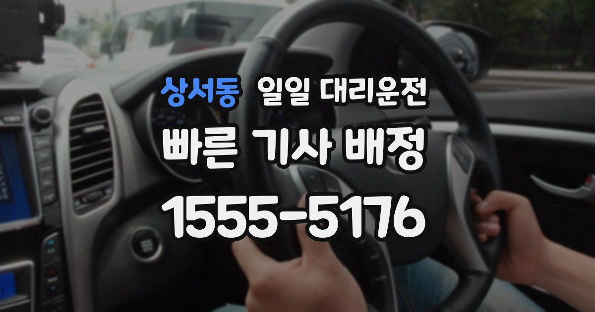상서동 일일 대리운전