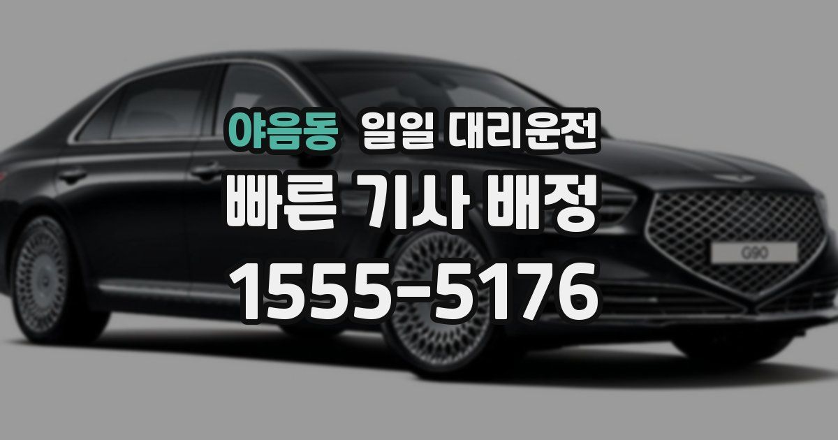 야음동 일일 대리운전