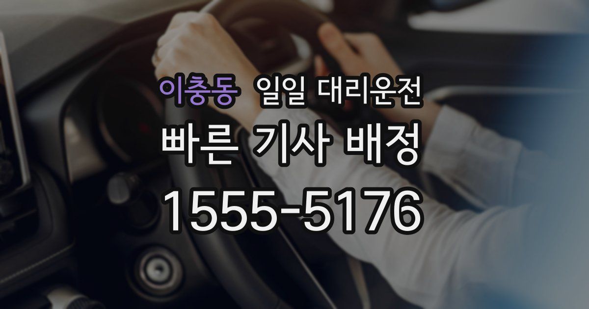 이충동 일일 대리운전