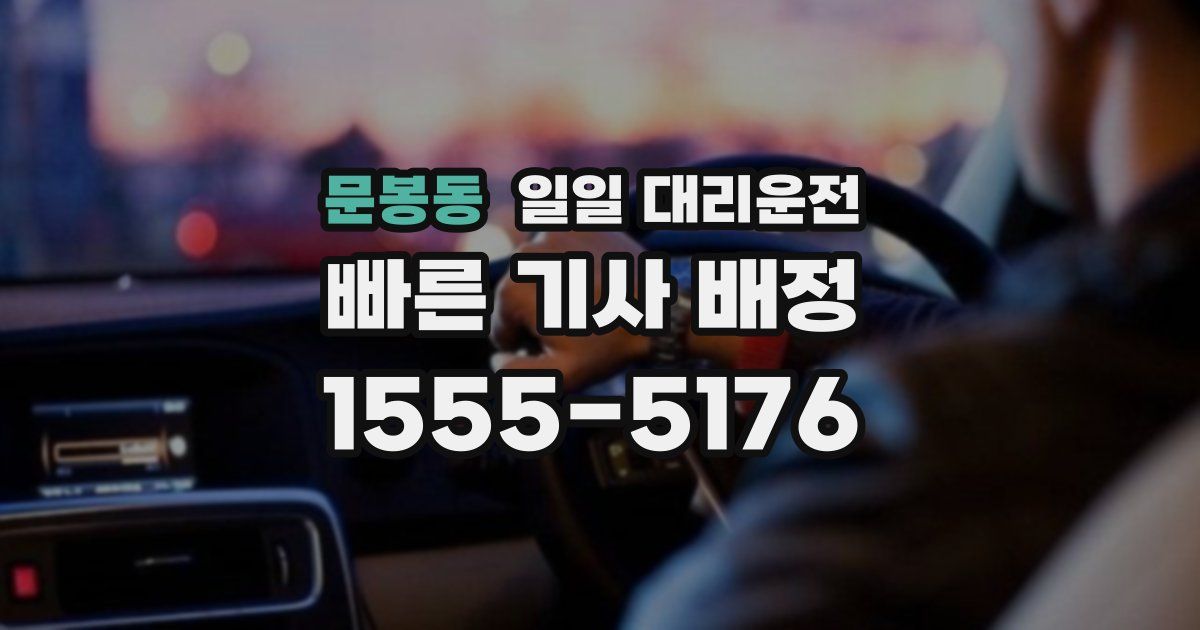 문봉동 일일 대리운전