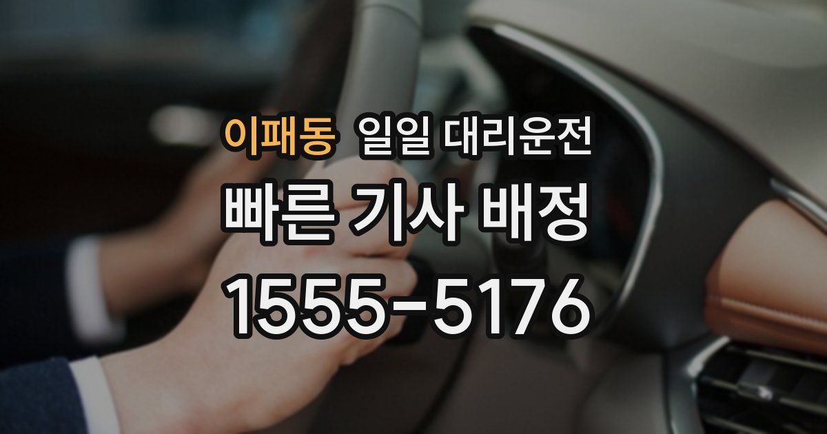 이패동 일일 대리운전