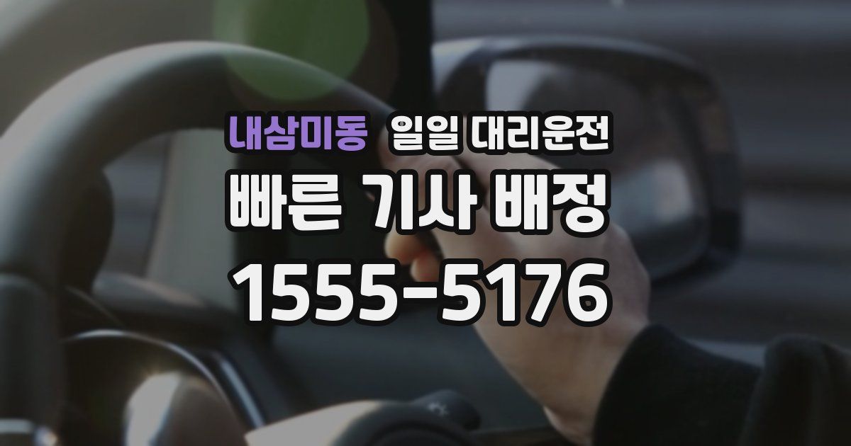 내삼미동 일일 대리운전