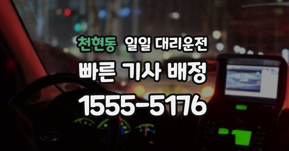 천현동 일일 대리운전