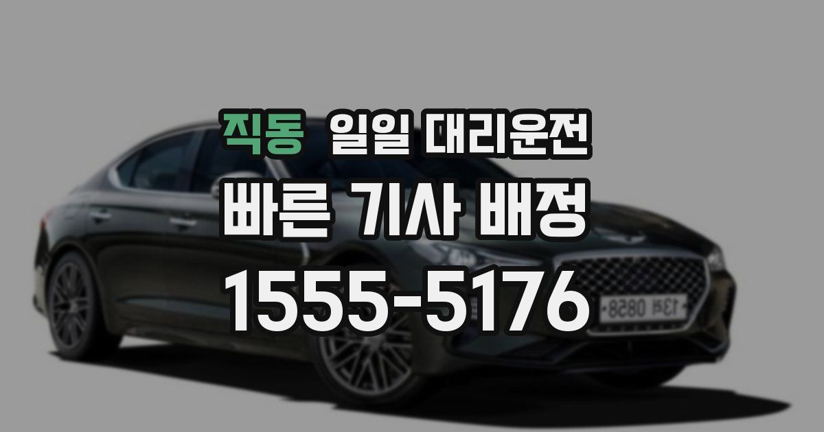 직동 일일 대리운전