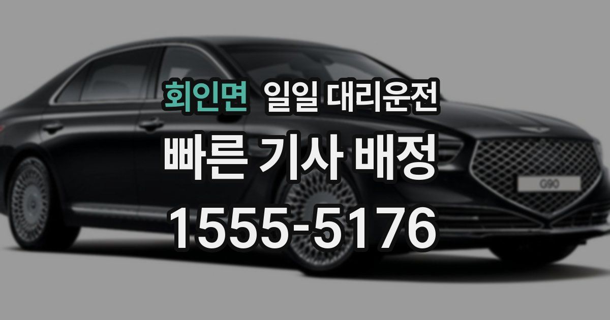 회인면 일일 대리운전