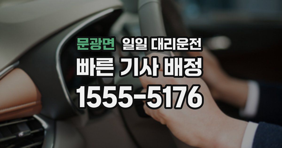 문광면 일일 대리운전