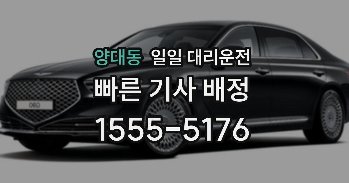 양대동 일일 대리운전
