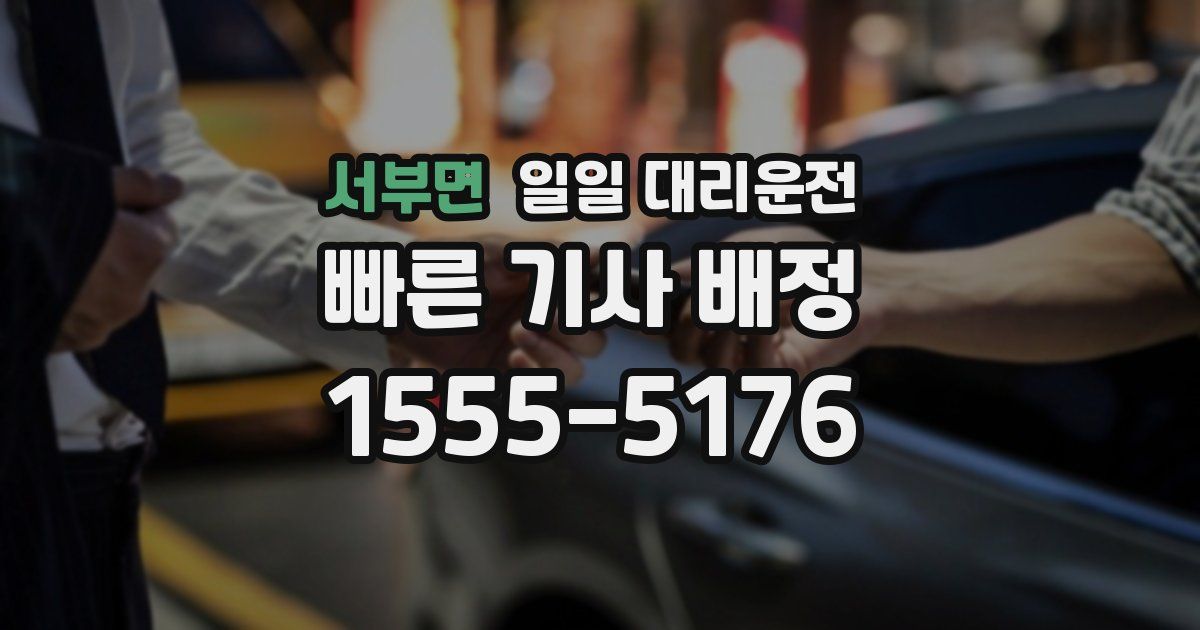 서부면 일일 대리운전