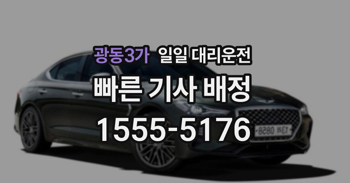 광동3가 일일 대리운전