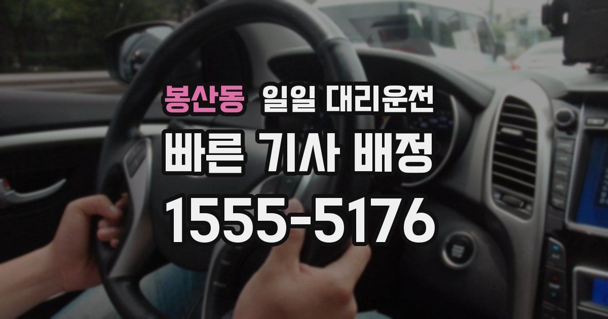 봉산동 일일 대리운전