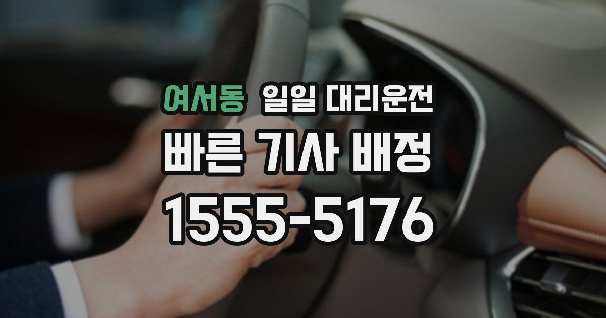 여서동 일일 대리운전