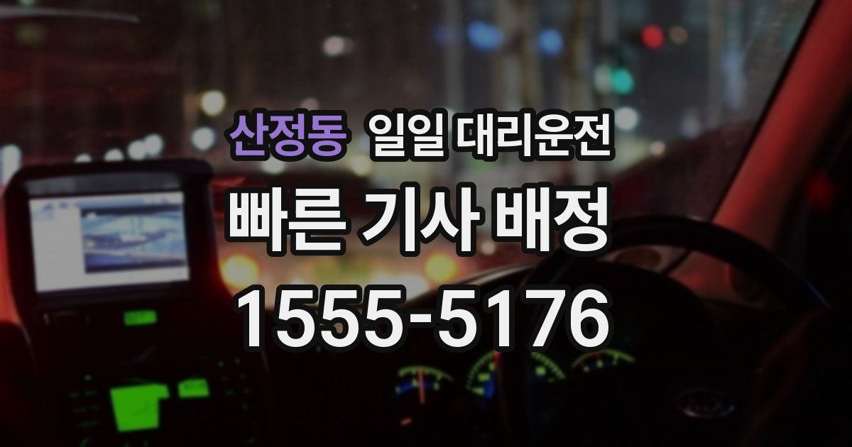 산정동 일일 대리운전
