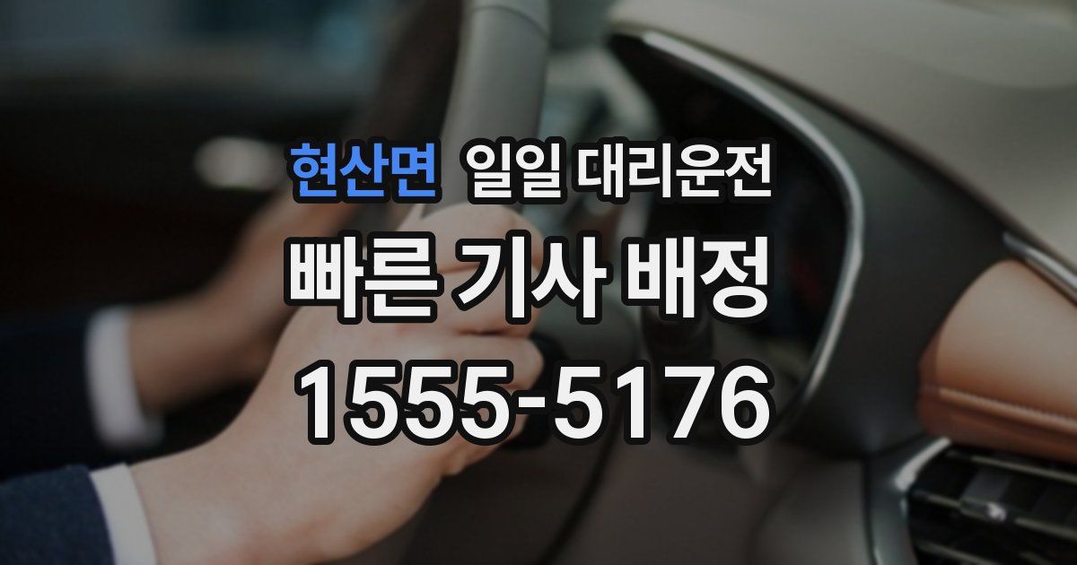 현산면 일일 대리운전
