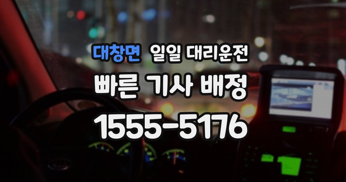 대창면 일일 대리운전